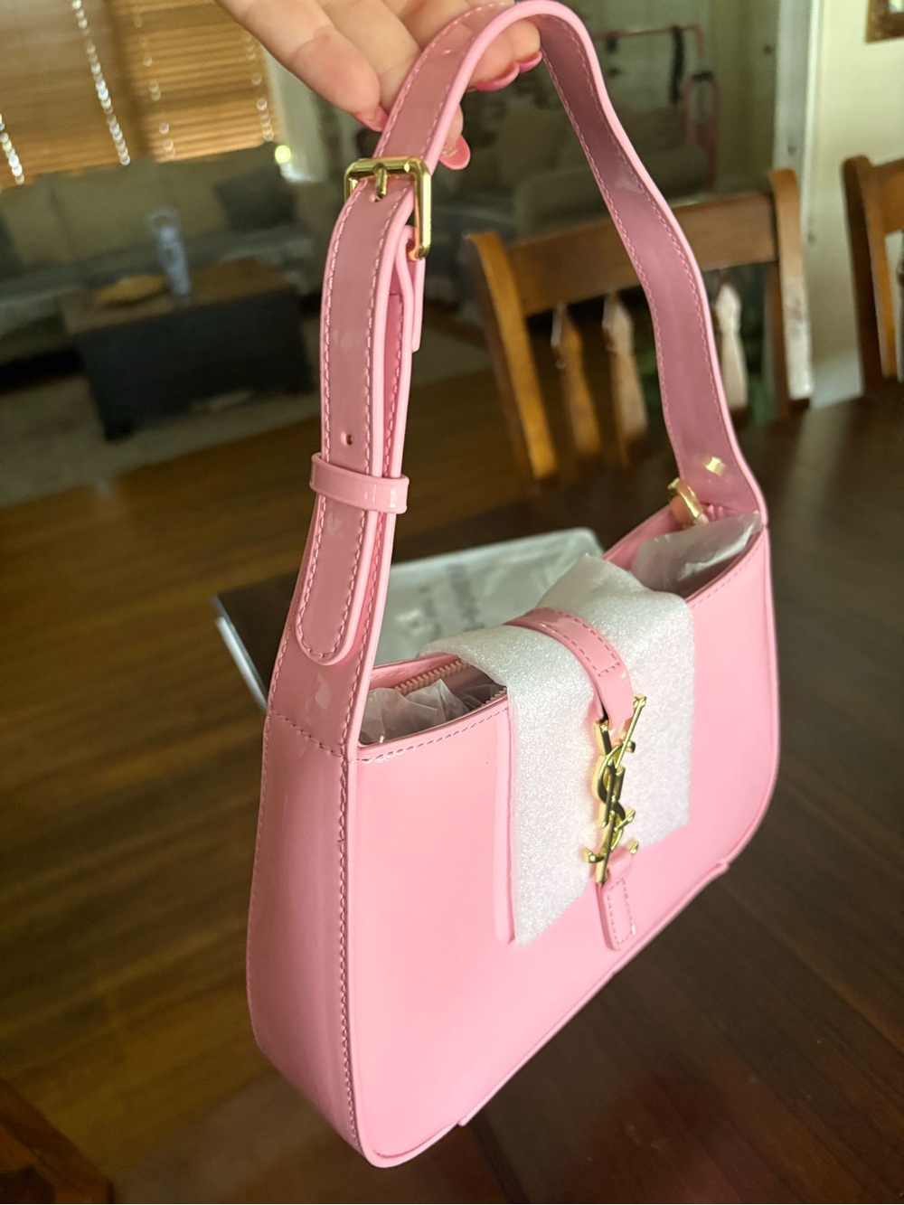 Pink Women's Shoulder Bag with Gold